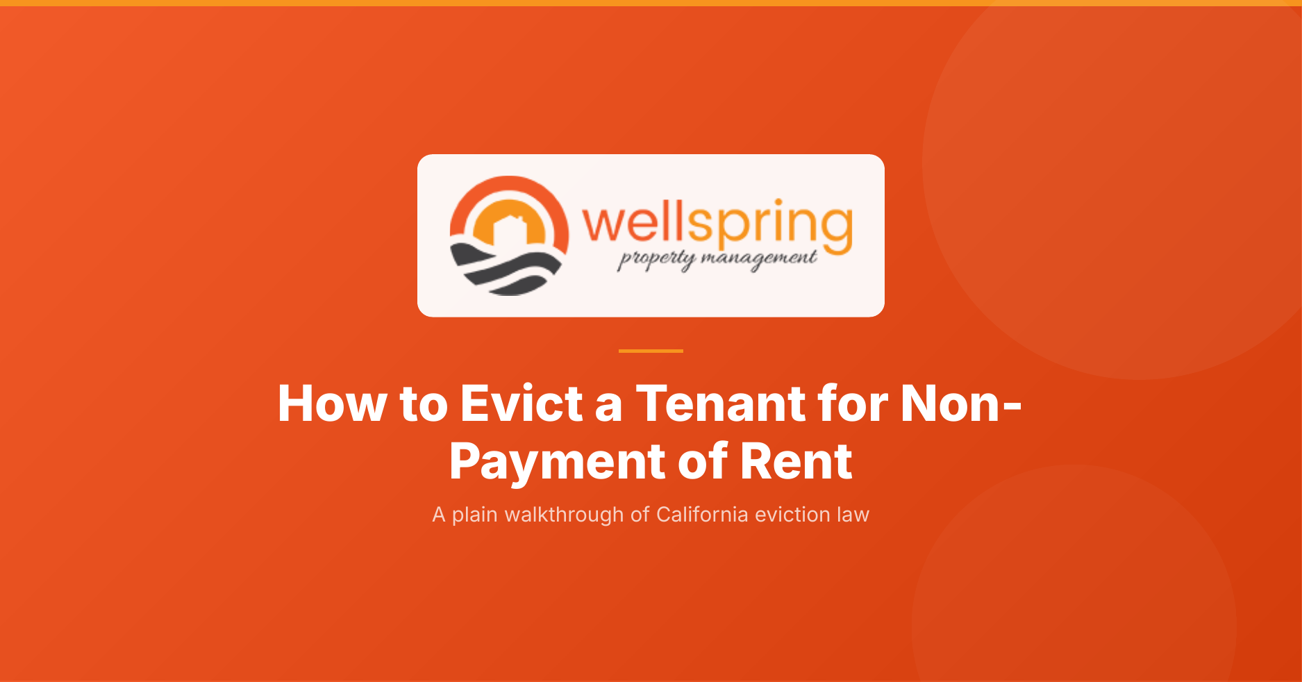How to evict a tenant for non-payment of rent in California