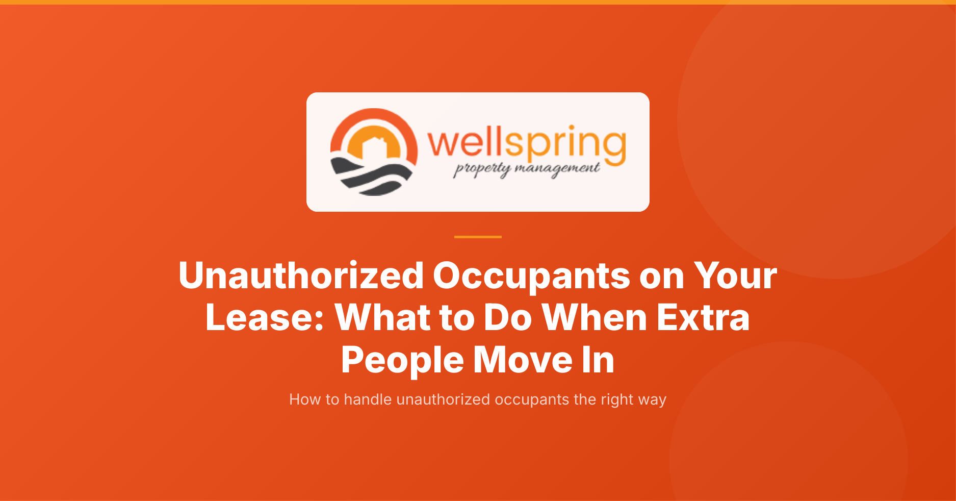 How to handle unauthorized occupants on a lease